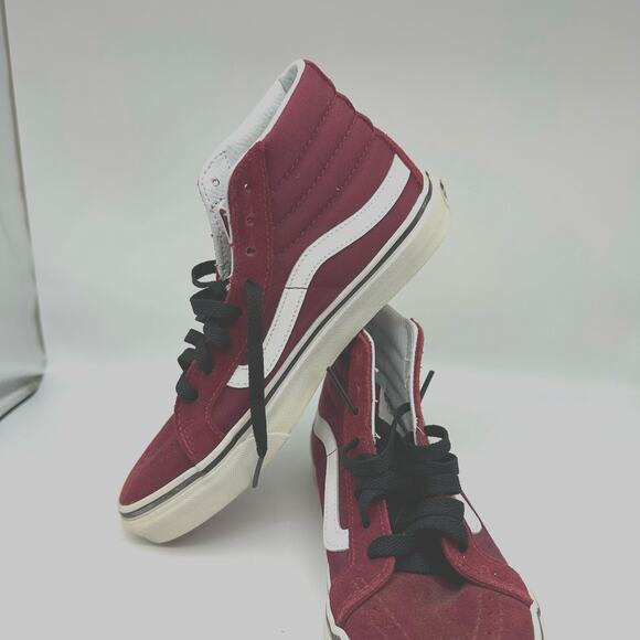 VANS Sk8-Hi Maroon High Top Sneaker Size Mens 5 Womens 6.5 Athleisure Skater - Picture 2 of 16
